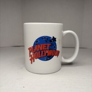 PLANET HOLLYWOOD White Mug Coffee Cup Mug Vintage 1980 Unused Memorabilia
